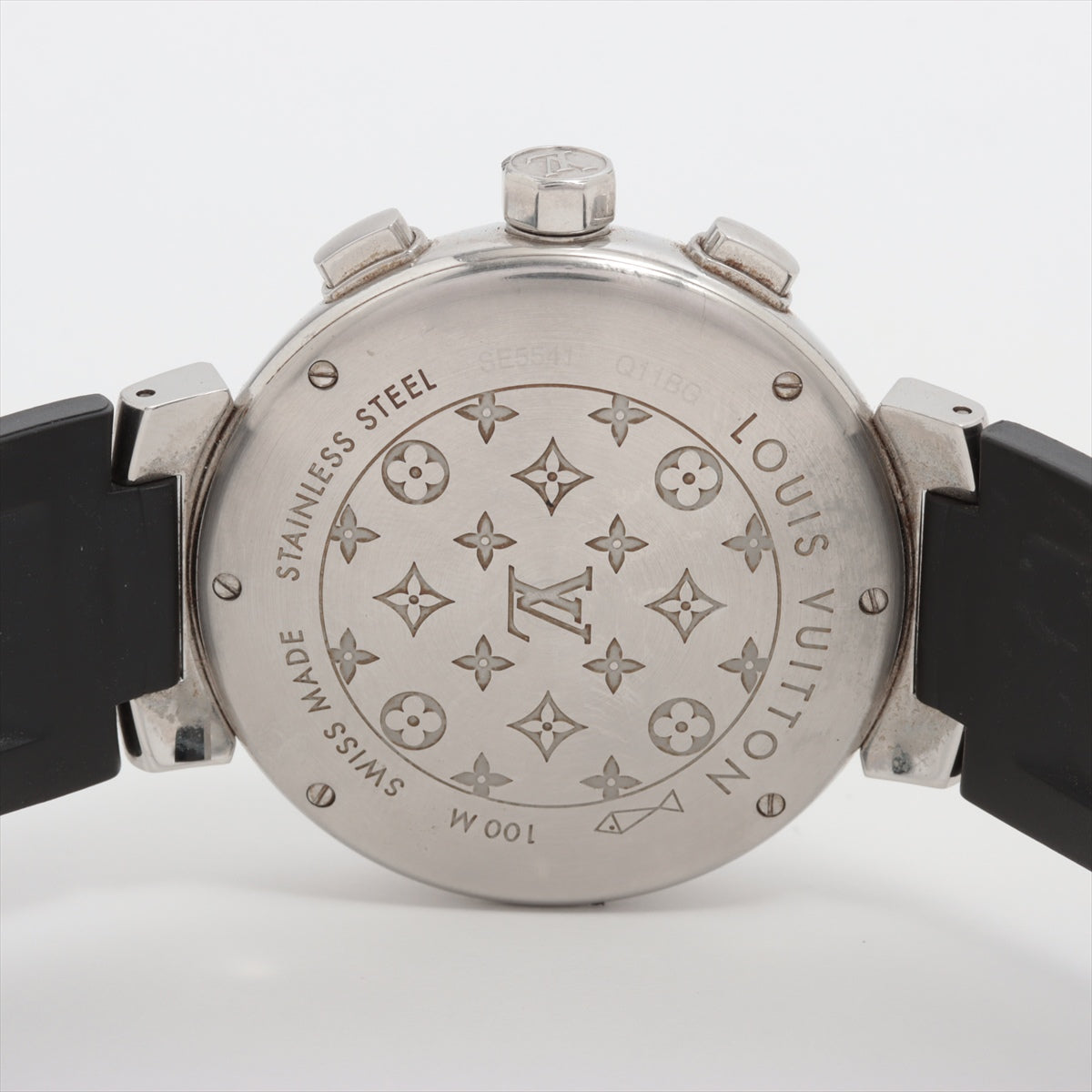 Designer Louis Vuitton Monogram Tambour Lovely Cup Rubber Strap Black