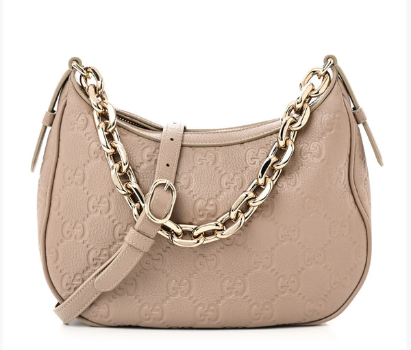 Gucci GG Emblem Leather Shoulder Bag