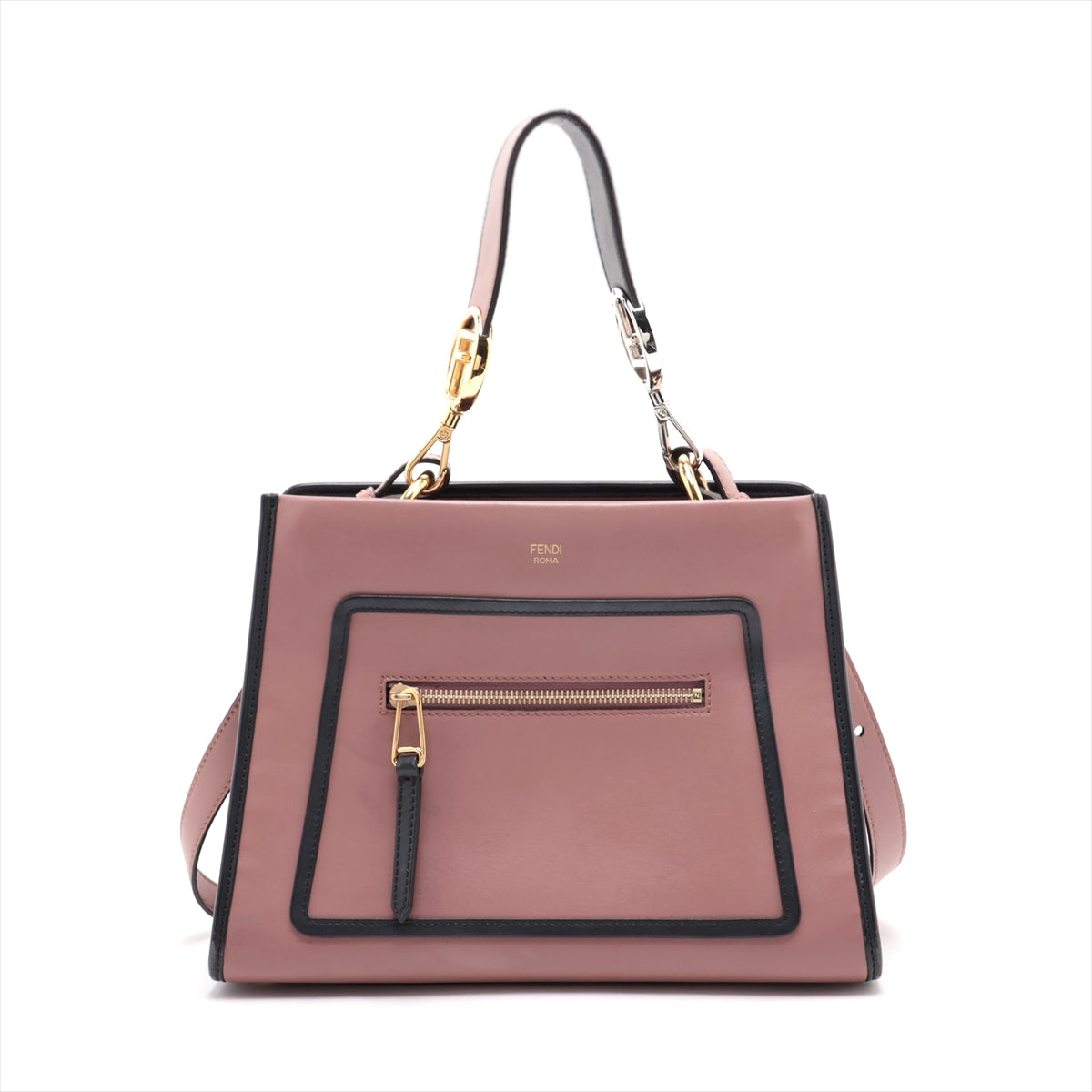 Fendi Runaway Leather Two-Way Handbag Pink