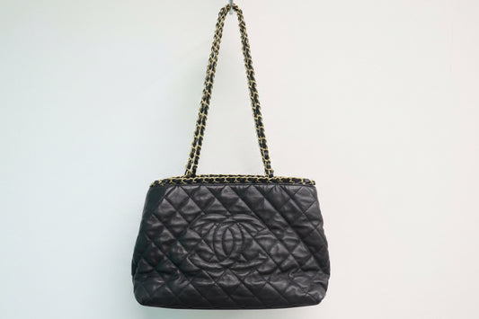 Chanel Quilted Leather Chain Tote Bag
