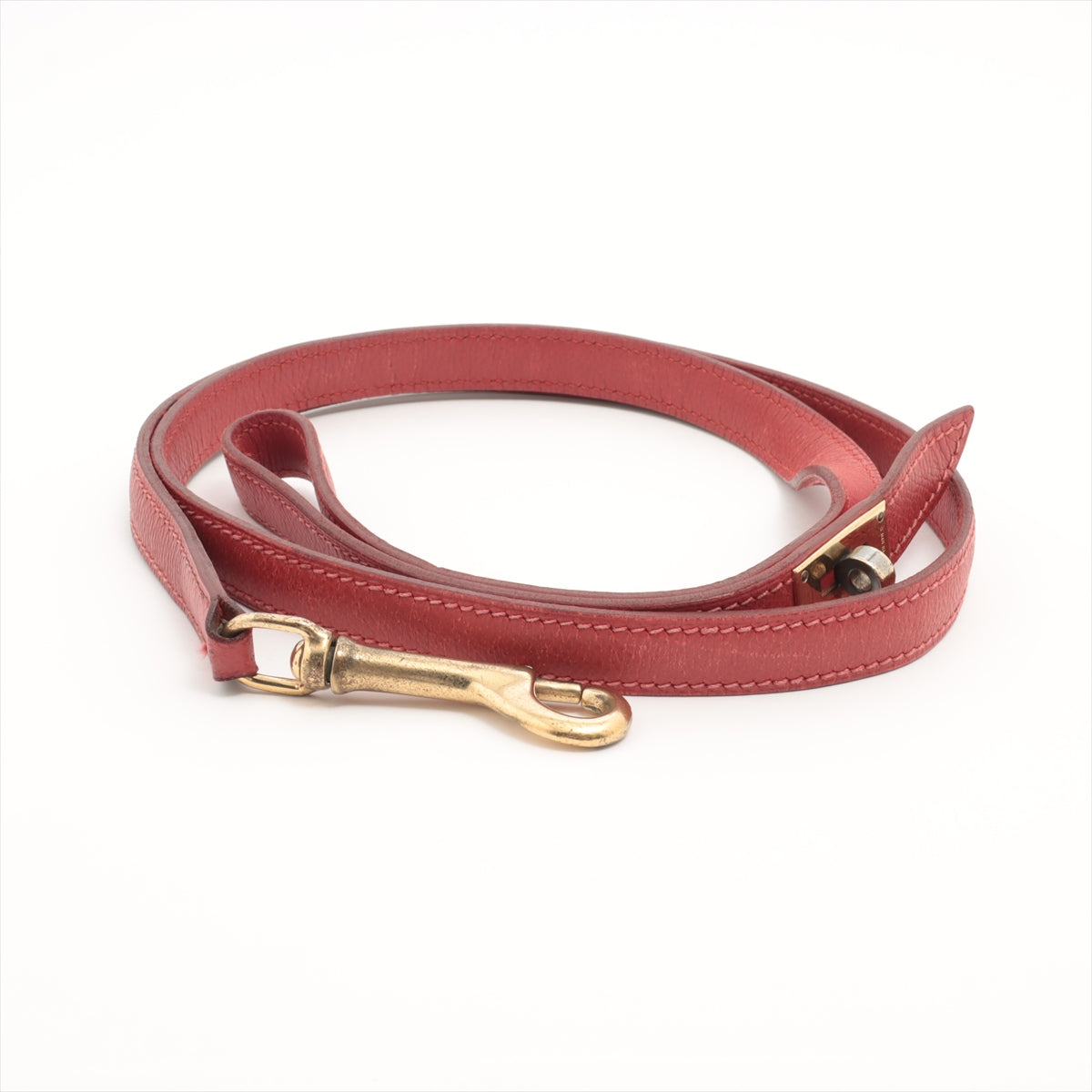 Hermès Kelly Togo Leather Dog Leash Red