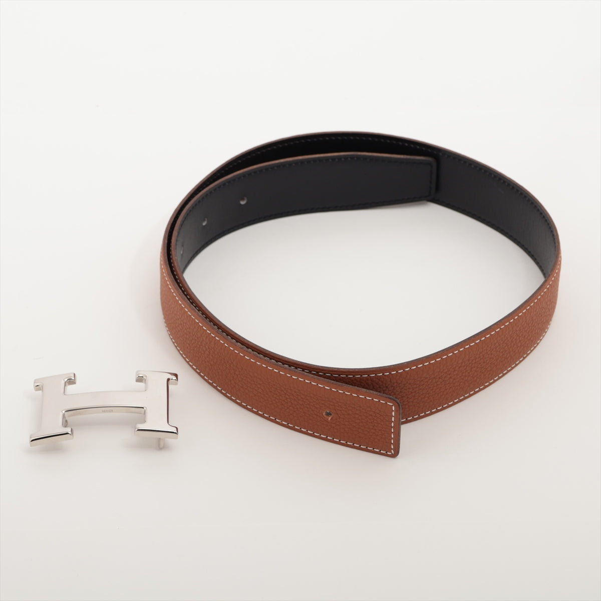 Hermès Taurillon Clemence H Belt Gold