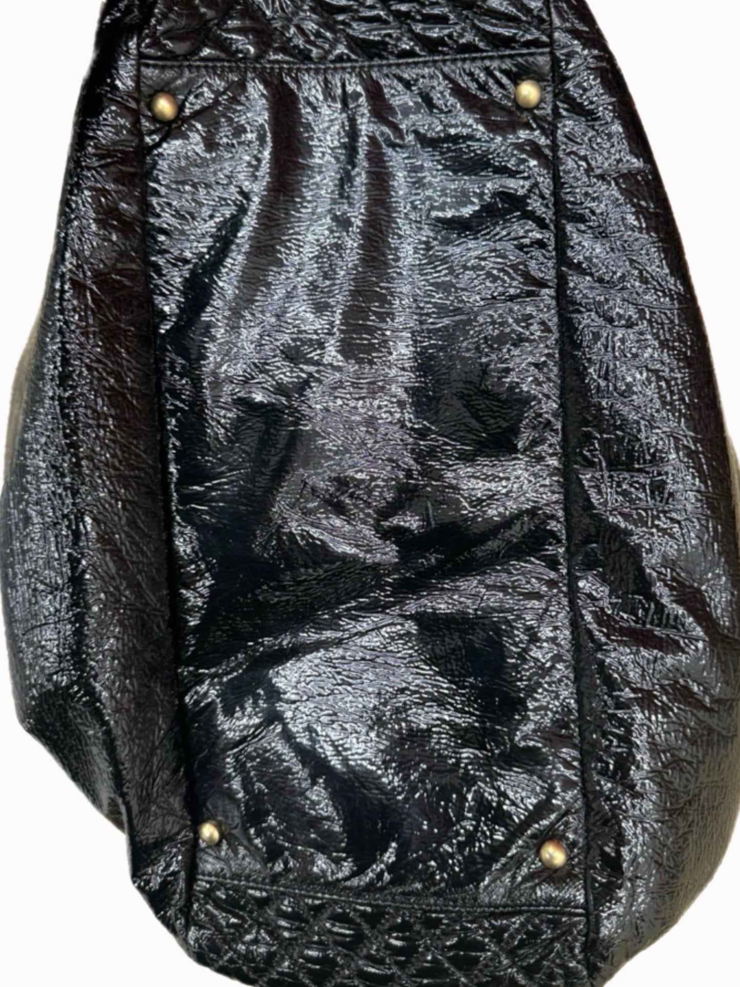 Chanel Vinyl XL Rock and Chain Flap Hobo Bag — Black