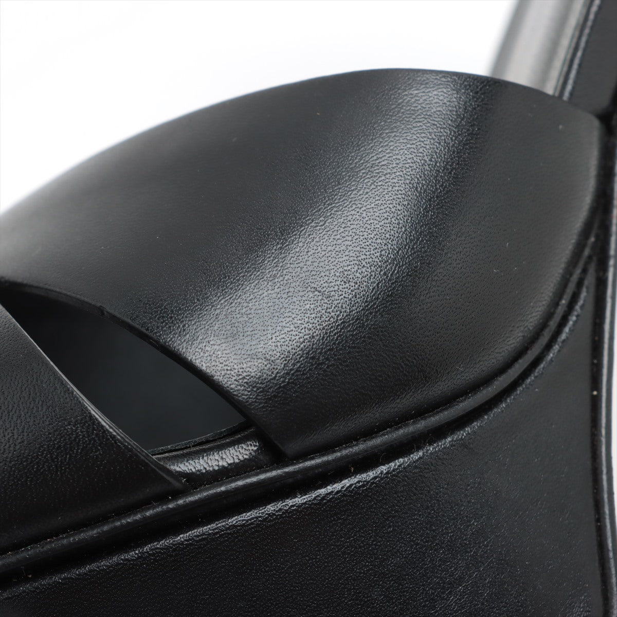 Luxury Saint Laurent Paris Leather Heel Sandals Black