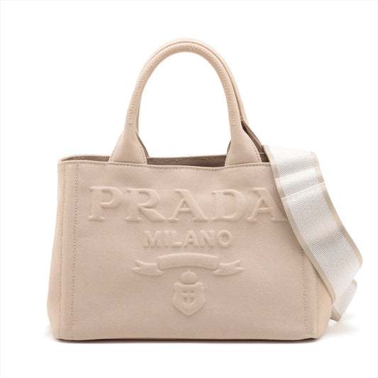 Prada Canvas Two-Way Handbag Beige