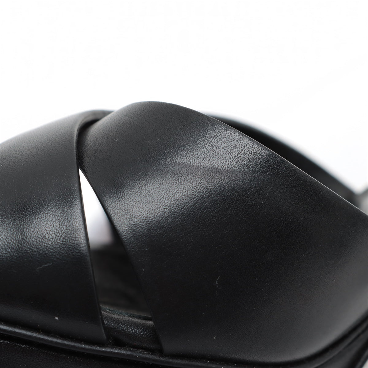 Premium Saint Laurent Paris Leather Heel Sandals Black