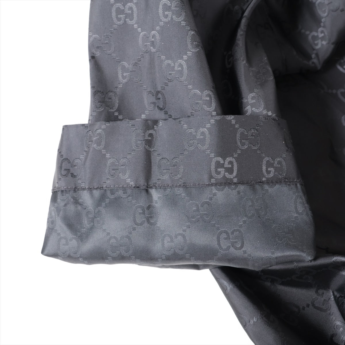 Quality Gucci GG Nylon Belted Wrap Coat Black