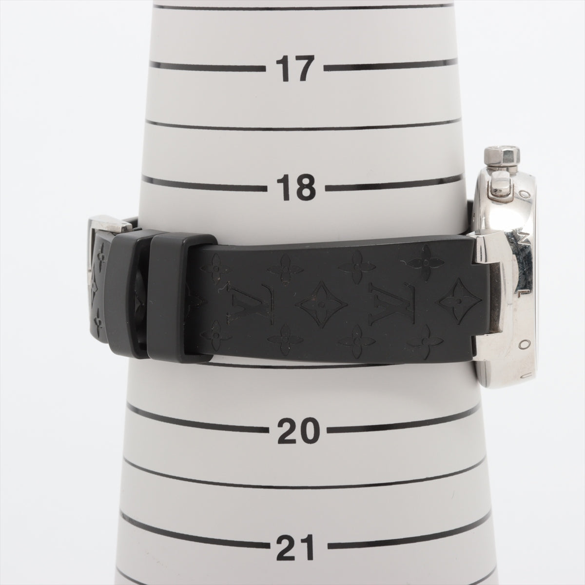 Quality Louis Vuitton Monogram Tambour Lovely Cup Rubber Strap Black