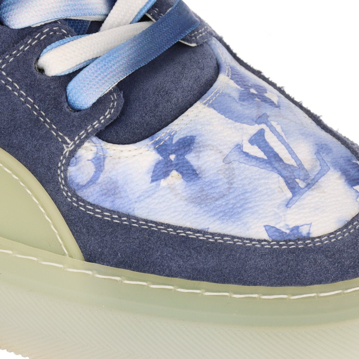 Quality Louis Vuitton Ollie Low-top Watercolor Monogram Sneaker Blue