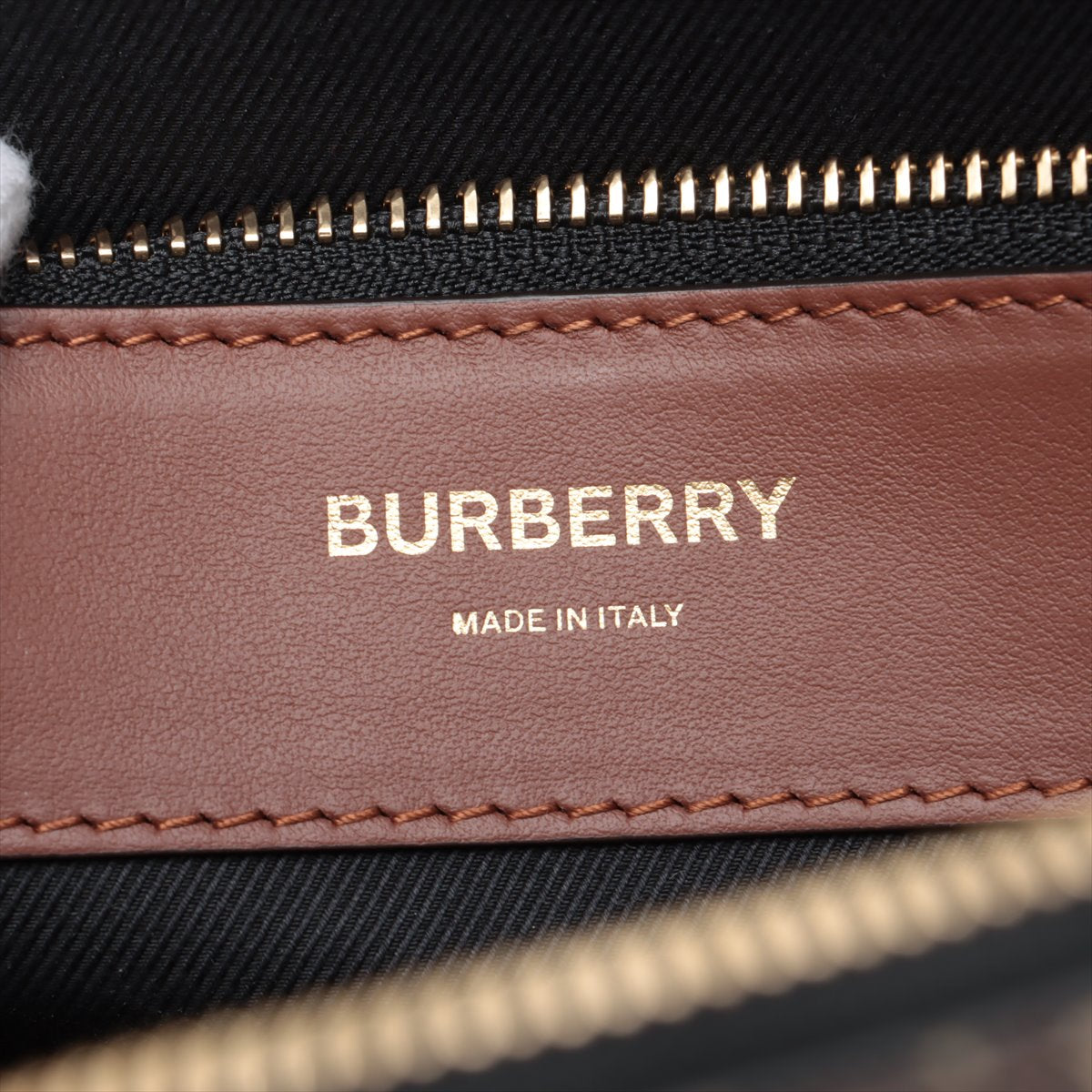 Second Hand Thomas Burberry TB Monogram Two-Way Business Bag Brown