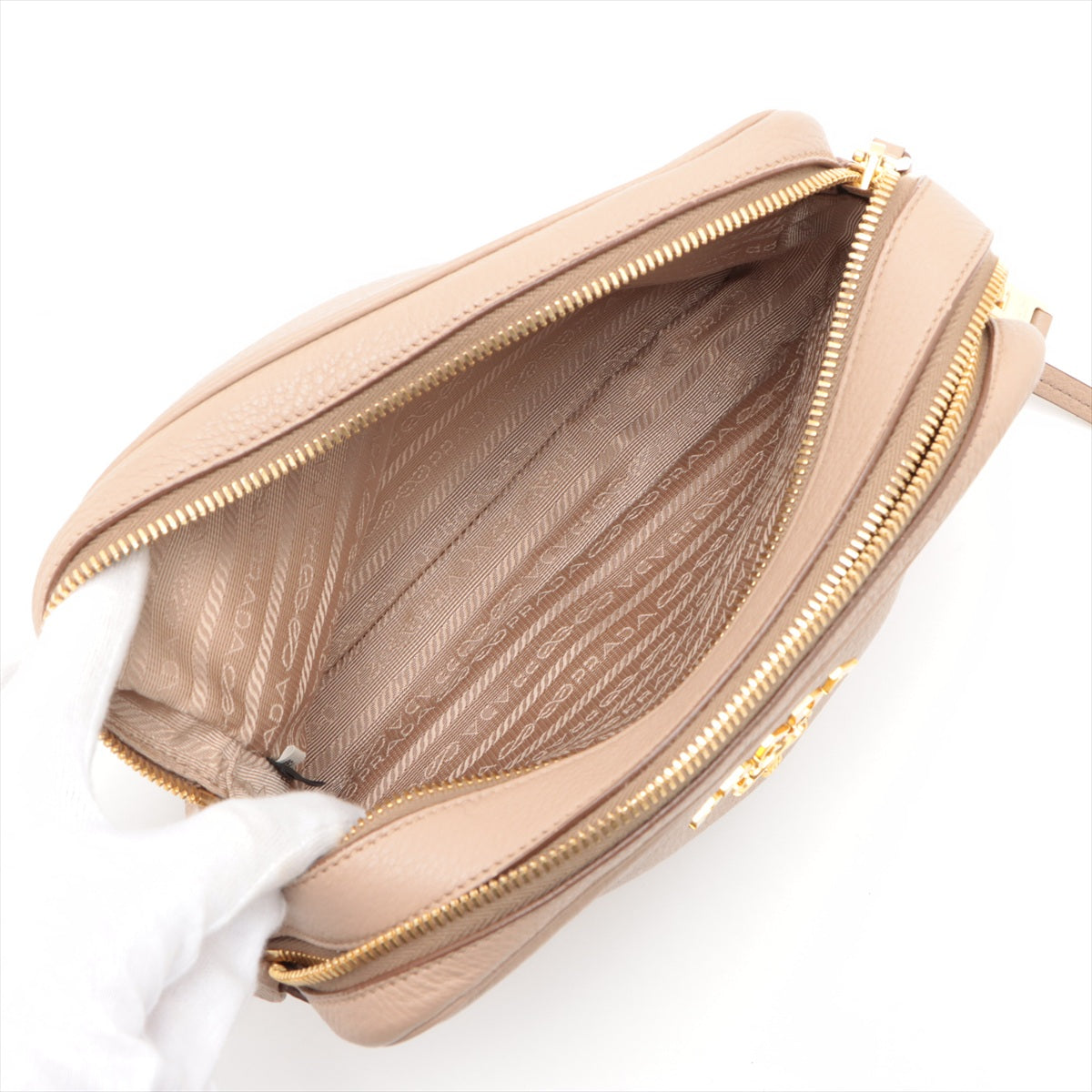 Top rated Prada Vitello Daino Leather Camera Bag Beige