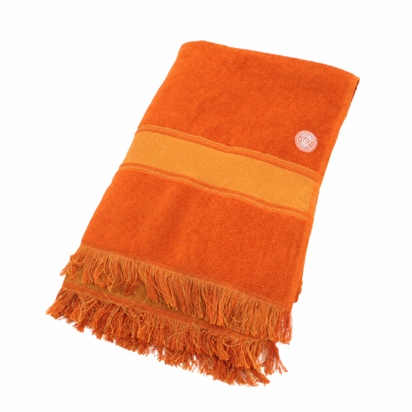Hermes Yachting Cotton Beach Towel — Orange