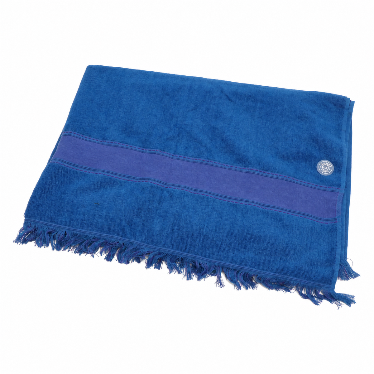 Hermès Yachting Cotton Beach Towel — Blue; actual item photo 1
