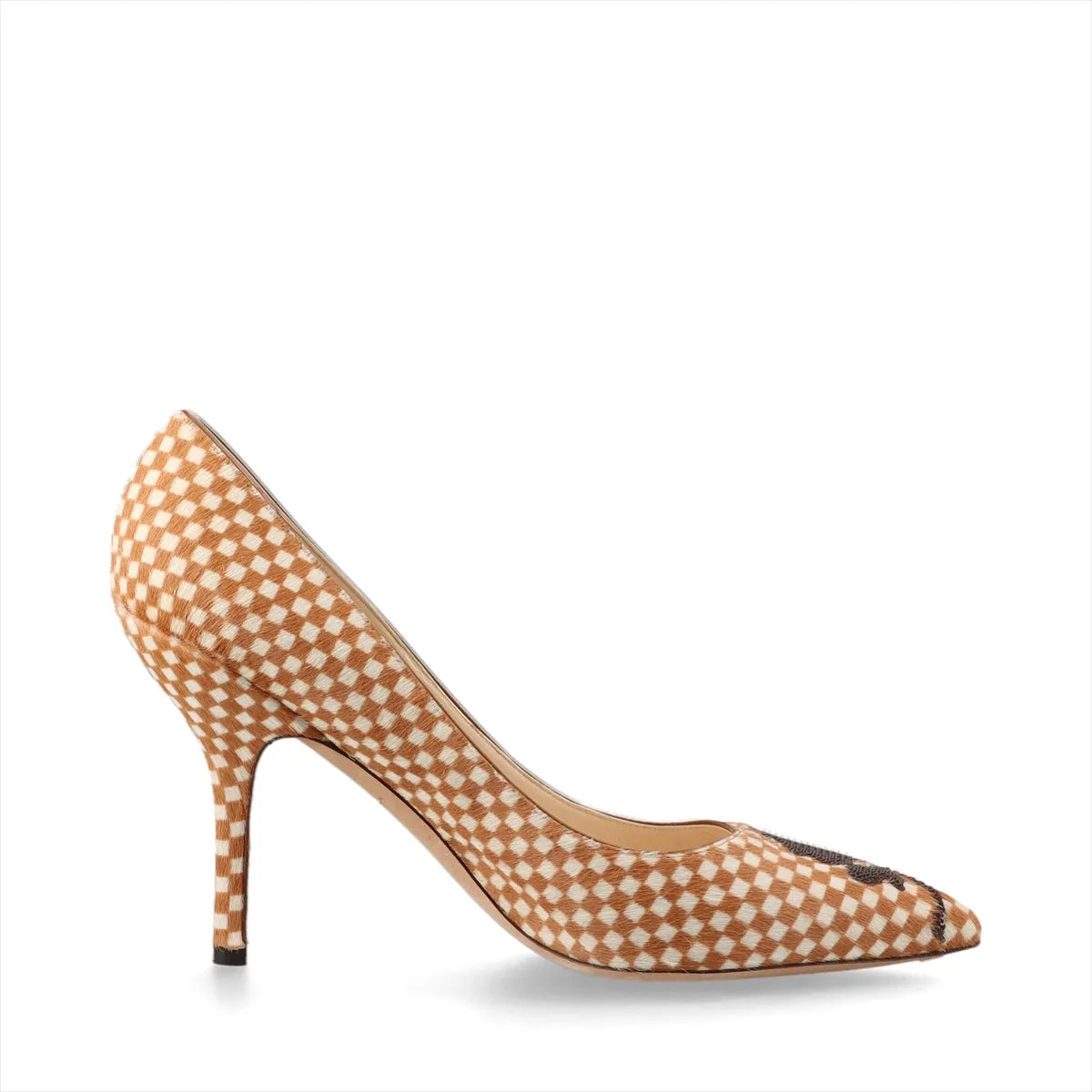 Louis Vuitton Damier Sequin Pumps — Brown & Ivory, 37; actual item photo 2