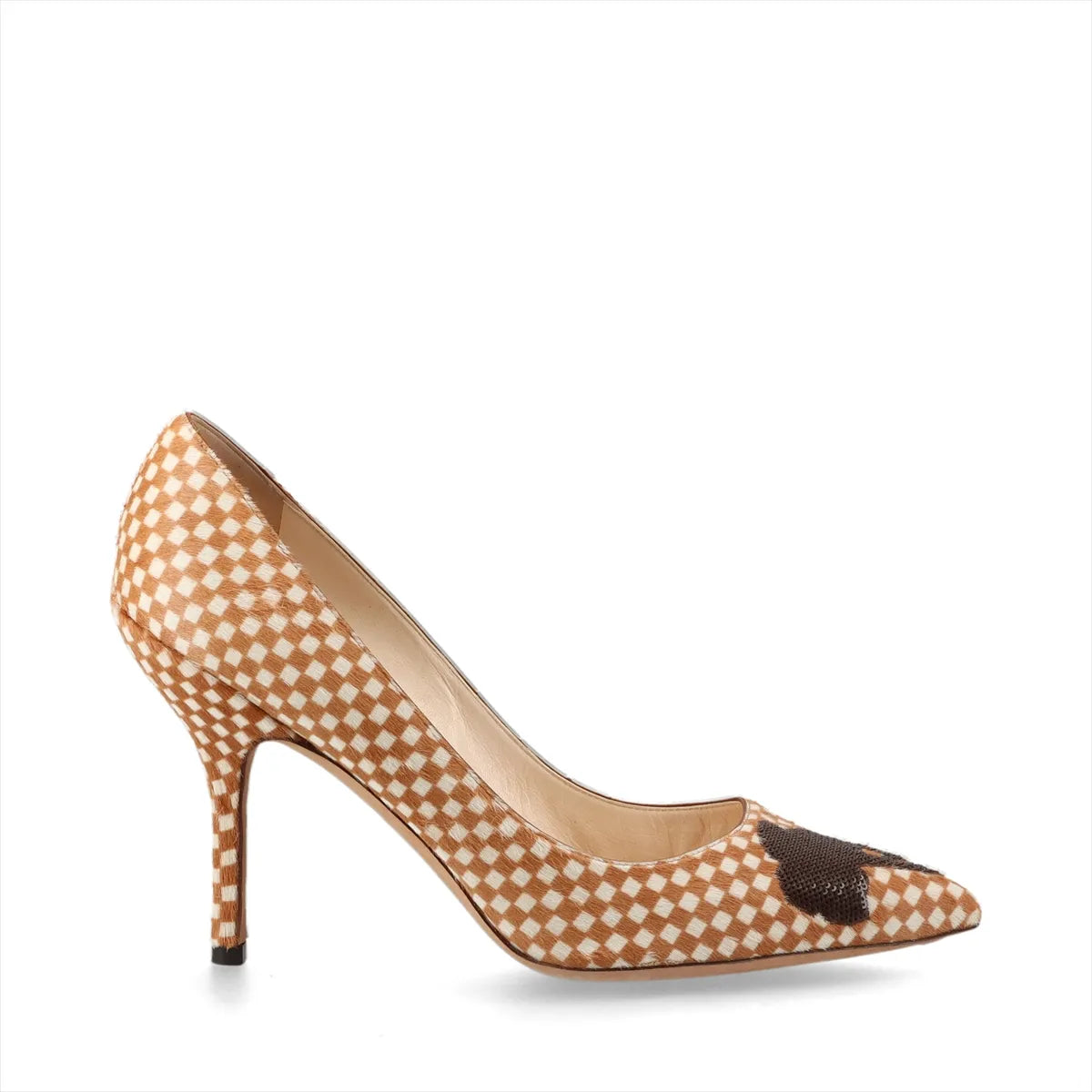 Louis Vuitton Damier Sequin Pumps — Brown & Ivory, 37; actual item photo 3