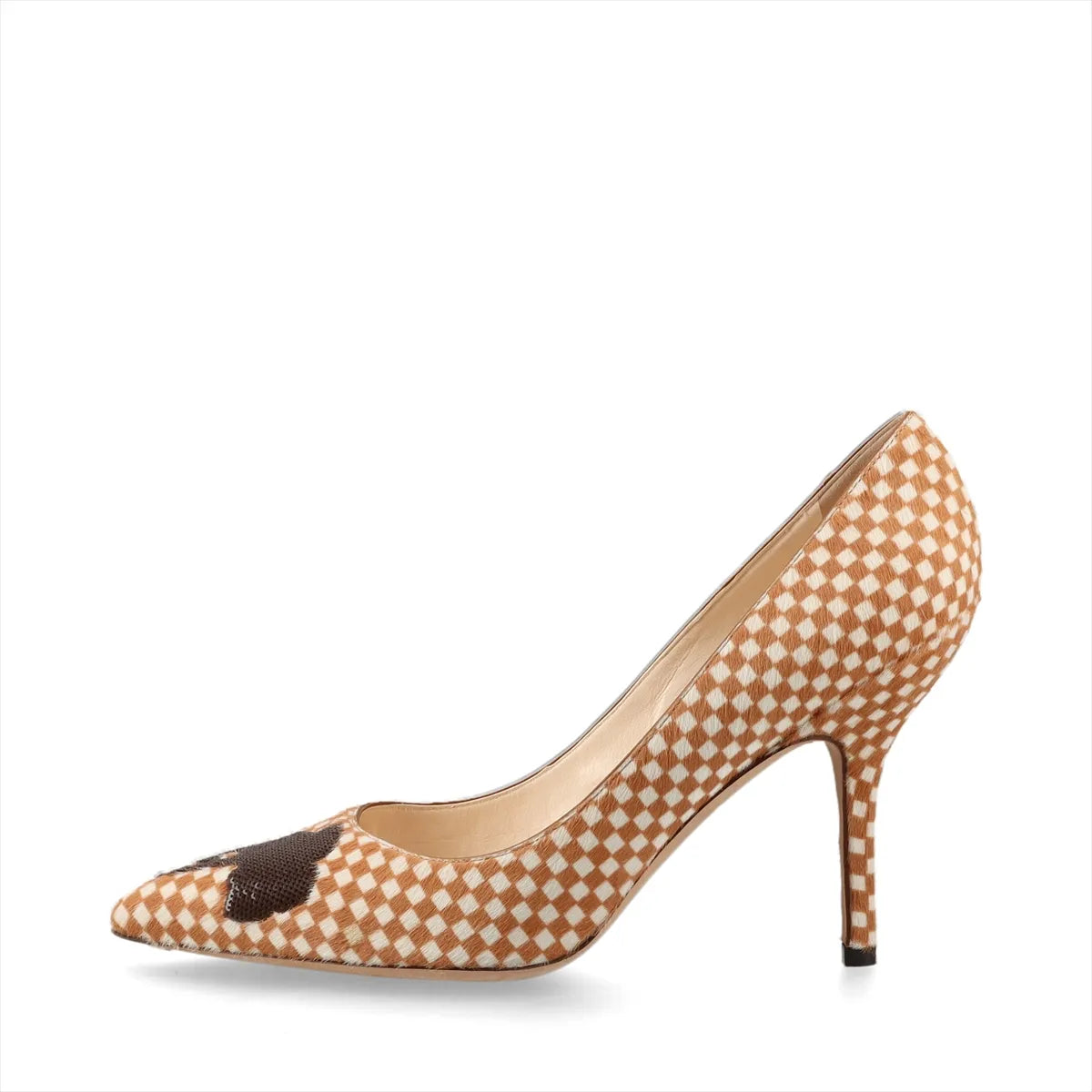 Louis Vuitton Damier Sequin Pumps — Brown & Ivory, 37; actual item photo 1