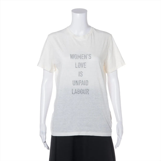 Christian Dior Cotton & Linen T-Shirt — White, S; actual item photo 1