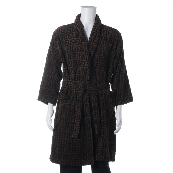 Fendi Zucca Cotton Robe Coat — Black & Brown