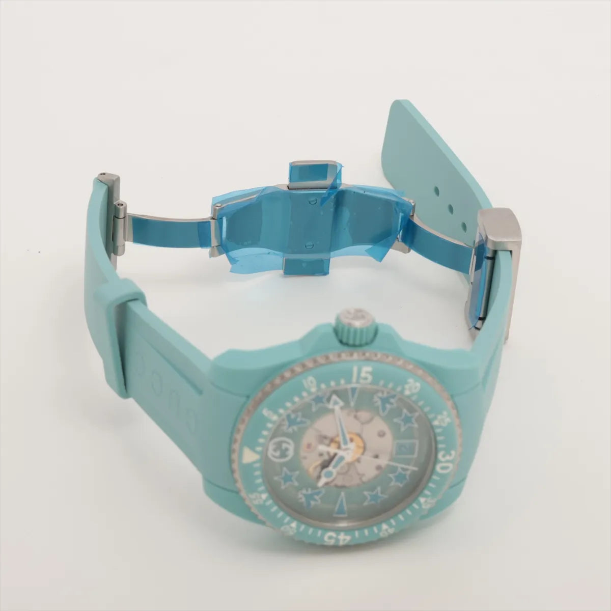 Gucci Dive 136.3 Automatic Skeleton Watch — Aquamarine — actual item, additional view 5