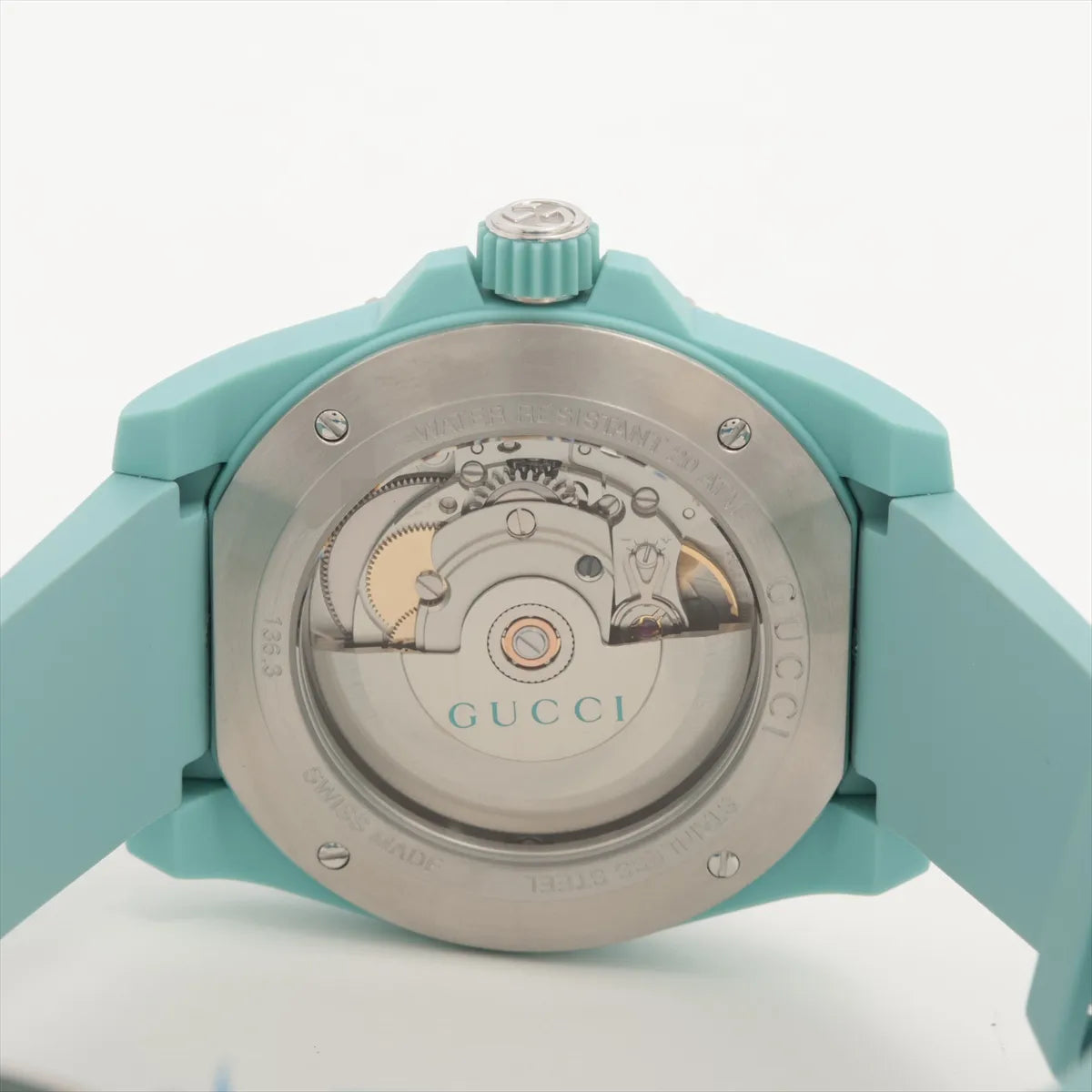 Gucci Dive 136.3 Automatic Skeleton Watch — Aquamarine — actual item, additional view 6