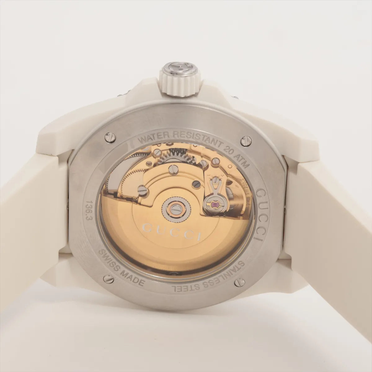 Gucci Dive 136.3 Automatic Skeleton Watch — White — actual item, additional view 8