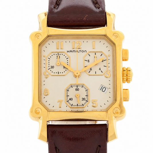 Hamilton Lloyd 6316 Quartz Chronograph Watch — Gold Tone — actual item front view