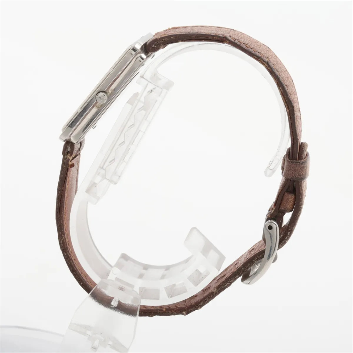 Hermes Croisière Rectangular Quartz Watch — Brown Leather — actual item, additional view 2