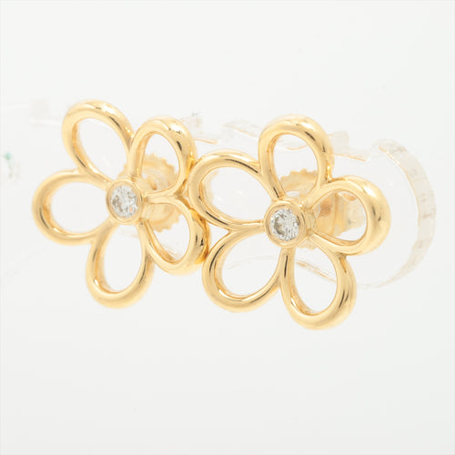 Best Tiffany & Co. Diamond 18 Karat Gold Open Flower Earrings