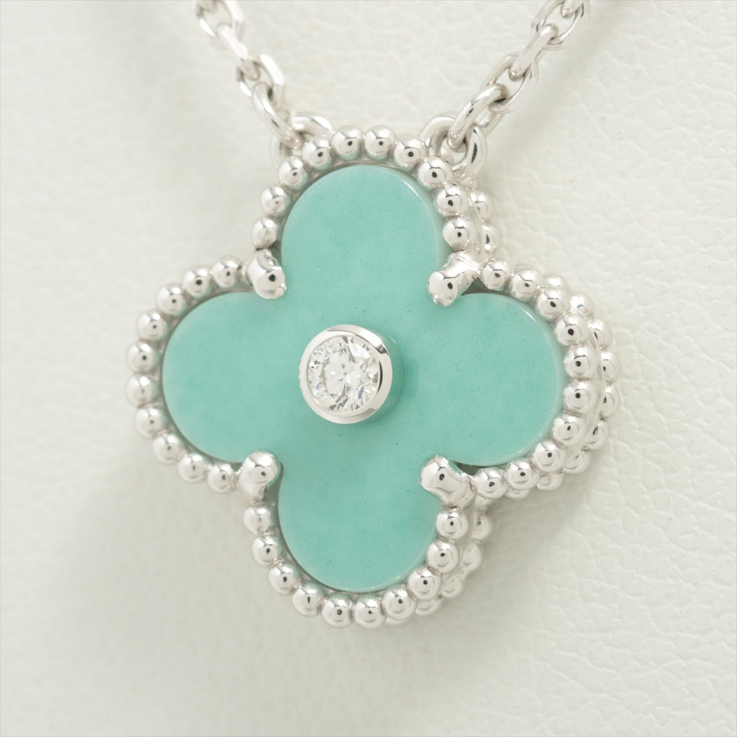 Van Cleef & Arpels Vintage Alhambra Sable Necklace Celadon Green
