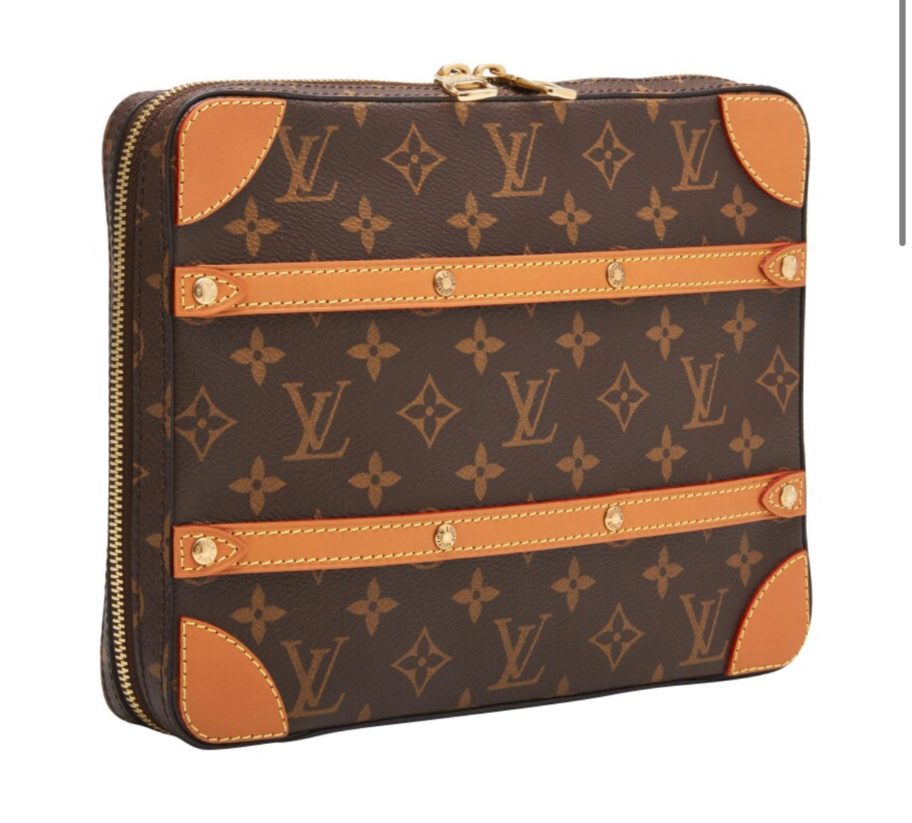 Louis Vuitton Brown Monogram Soft Trunk Messenger PM Gold Tone Hardware (Very Good), Handbag