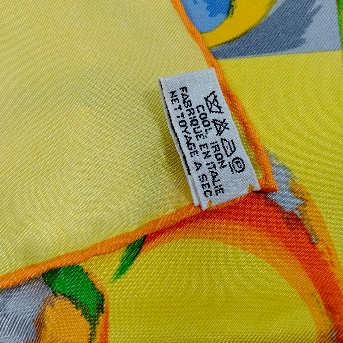 Louis Vuitton Yellow Monogram Mosaic Silk Scarf — original detail