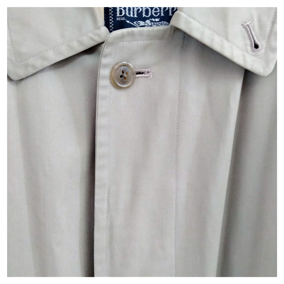Burberrys Khaki Cotton-Blend Long Coat — 88-160-3 — original detail 2