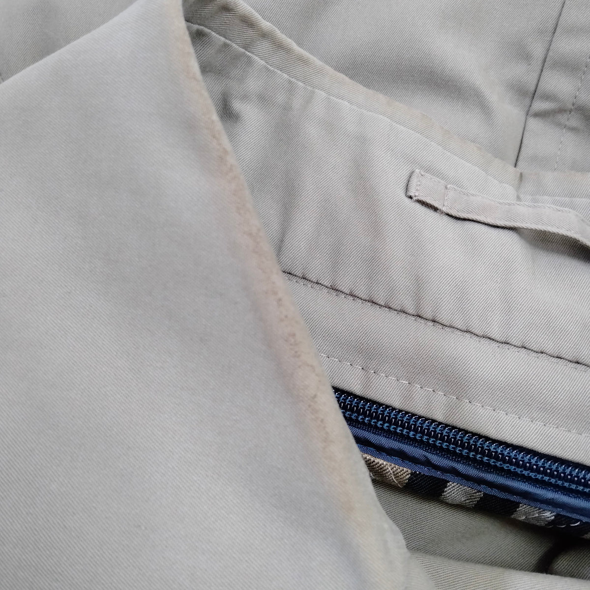 Burberrys Khaki Cotton-Blend Long Coat — 88-160-3 — original detail 8