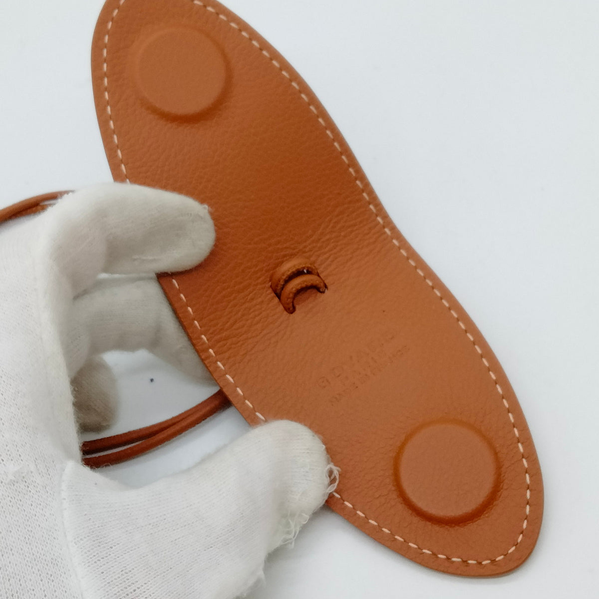 Goyard Tan Leather Clip Charm with Cord — original detail