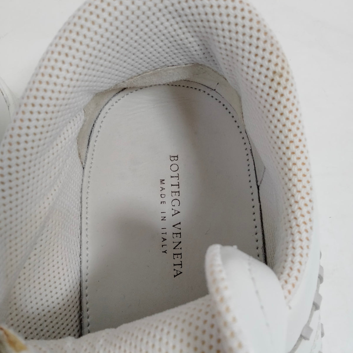 Bottega Veneta White Leather Whipstitch Sneakers — EU 40 — original detail