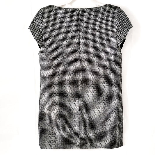 Saint Laurent Black & White Houndstooth Silk-Blend Dress — FR 40 — original detail 1