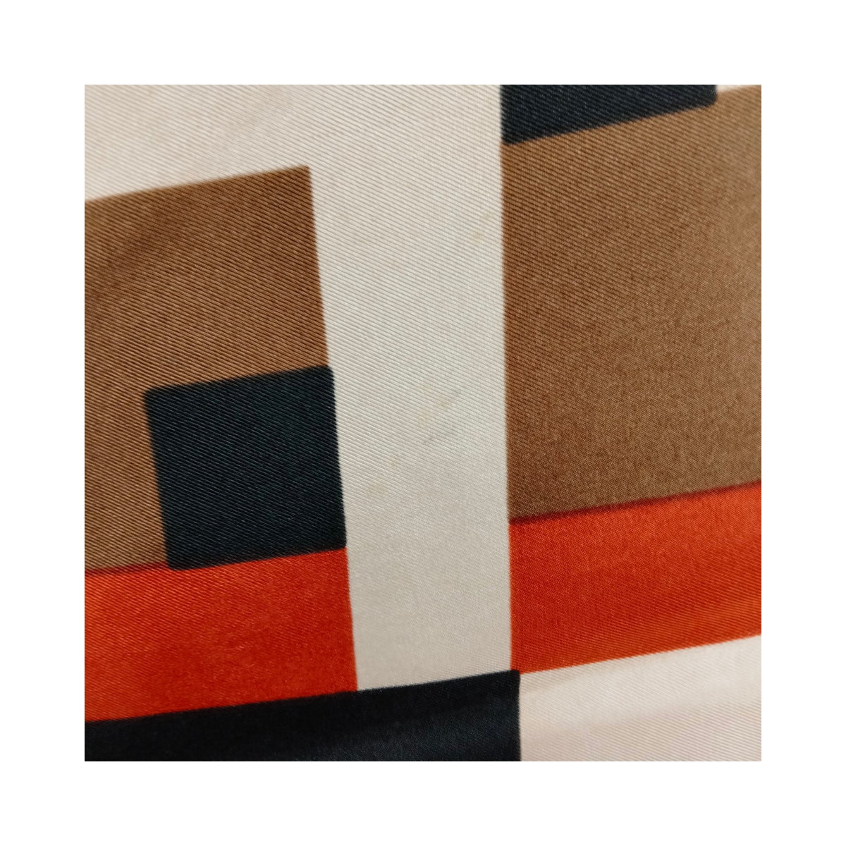 Givenchy Black, Red & Tan Geometric Silk Scarf — original detail