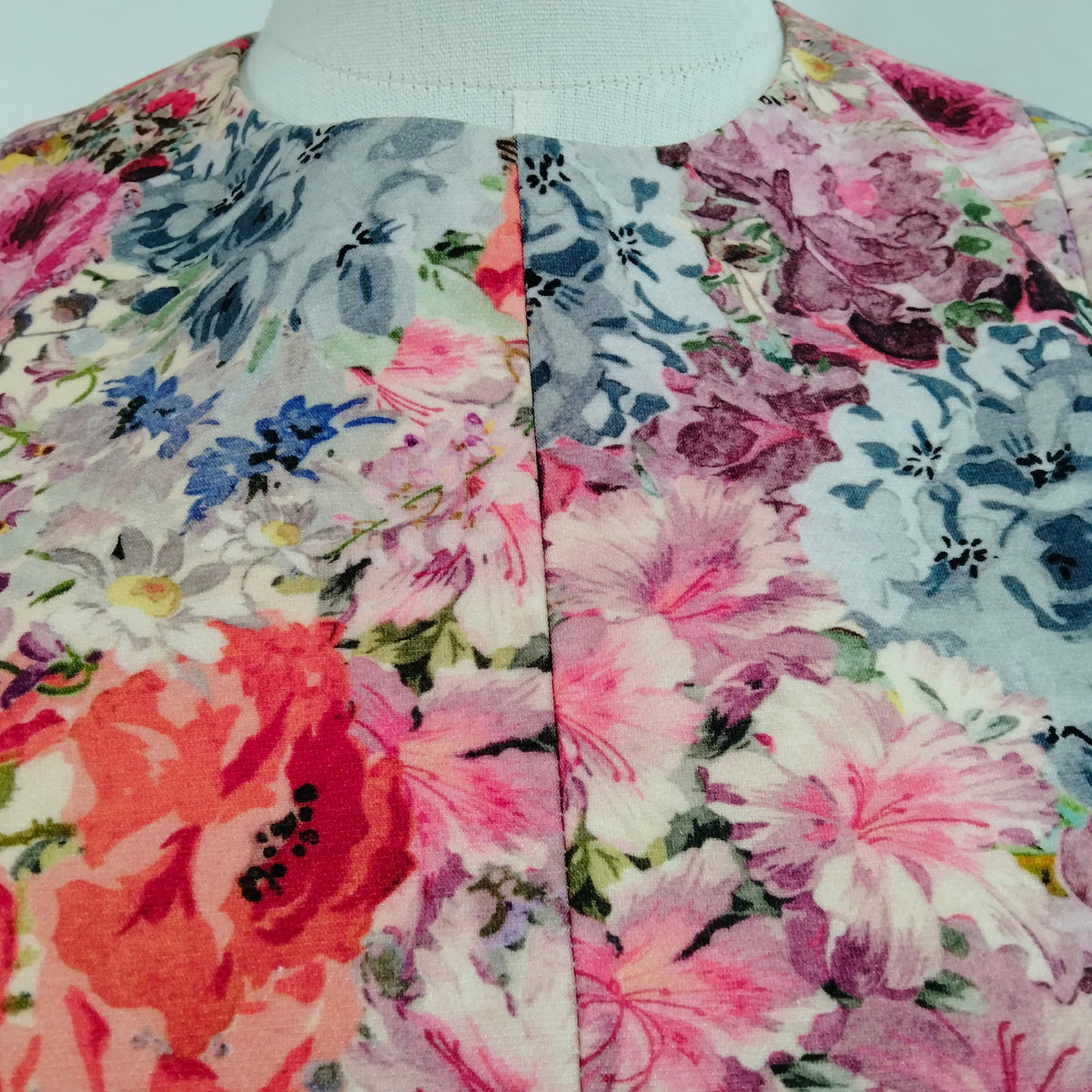 Valentino Multicolor Floral Wool & Silk Dress — IT 42 — original detail 4