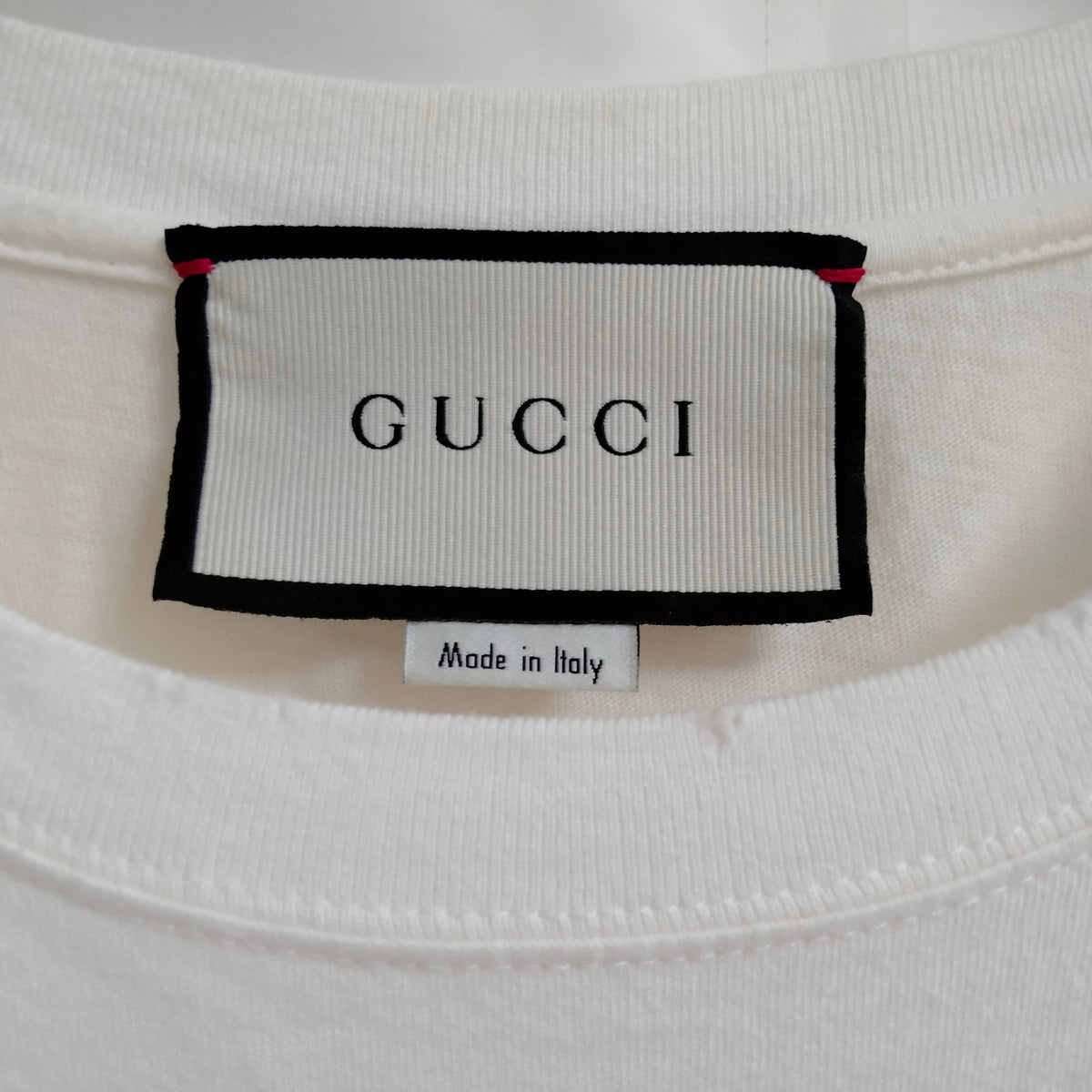 Gucci Cream Logo & Sequin Appliqué Cotton T-Shirt — XS — original detail 3