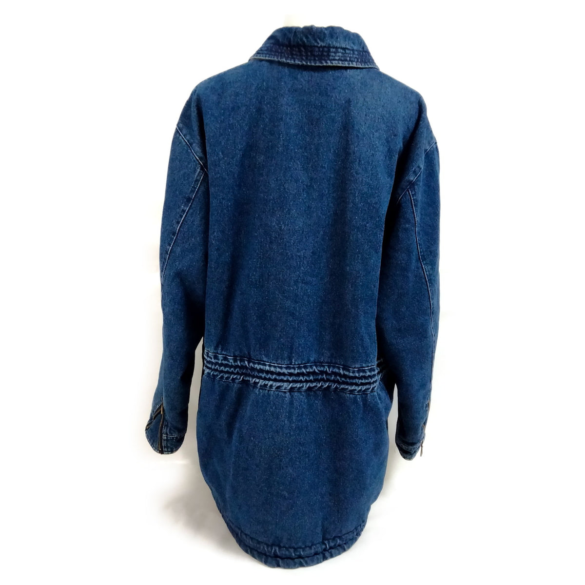Gianni Versace Blue Denim Zip-Front Coat — IT 42 — original detail 2