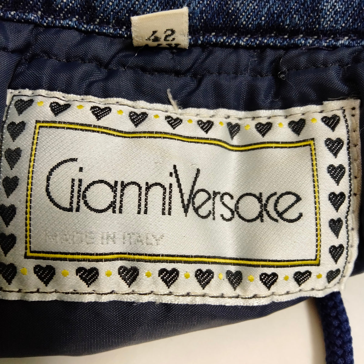 Gianni Versace Blue Denim Zip-Front Coat — IT 42 — original detail 5