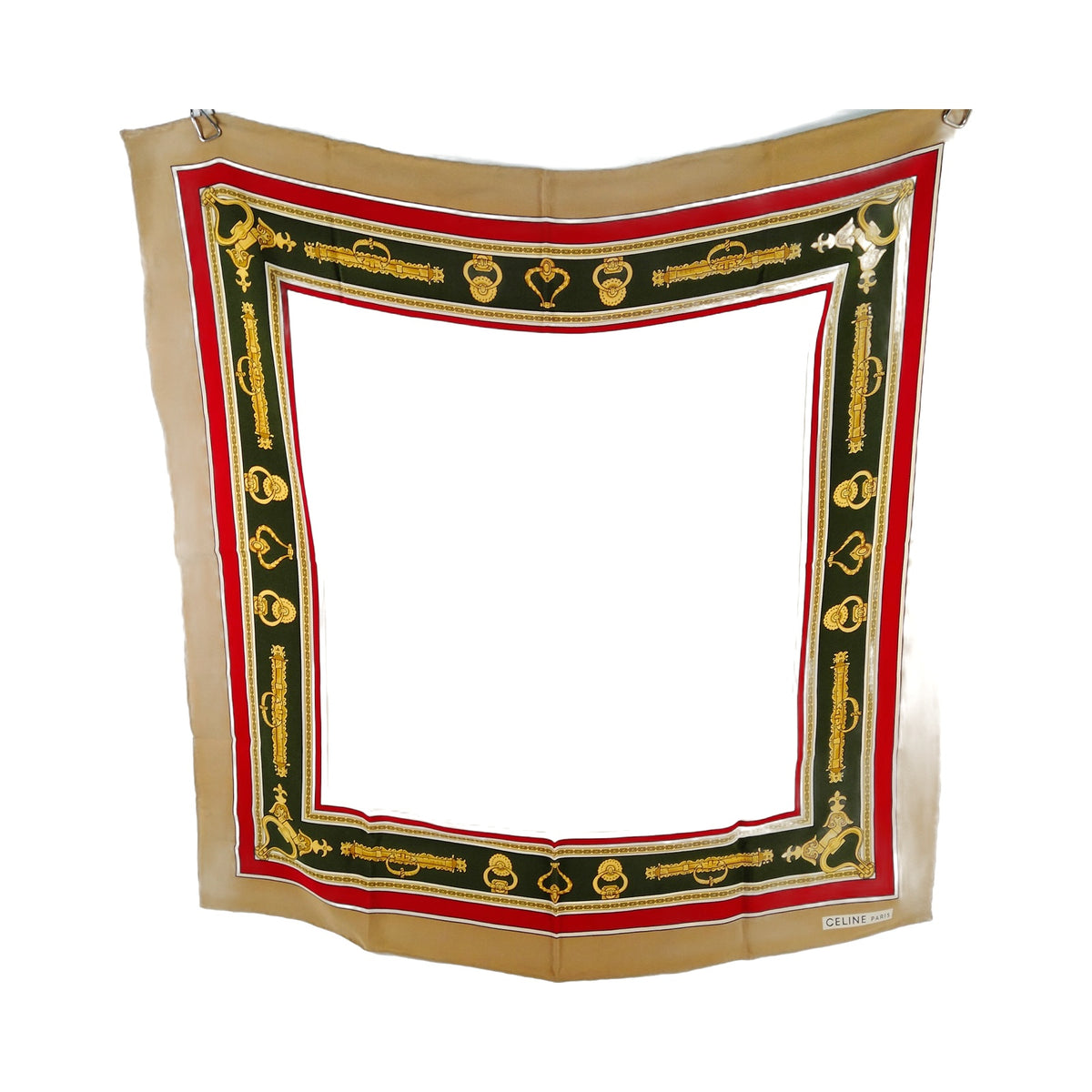 Celine Ivory Scarf with Equestrian Border — item view