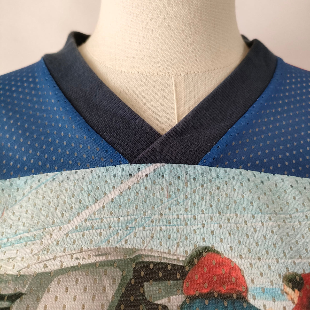 Loewe Multicolor Jimmy 46 Racing-Print Mesh Jersey — original detail 4