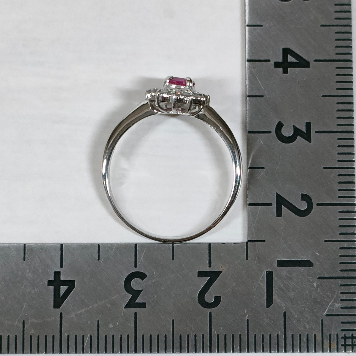 Pt900 Platinum 0.45 ct Ruby & Diamond Halo Ring — original detail
