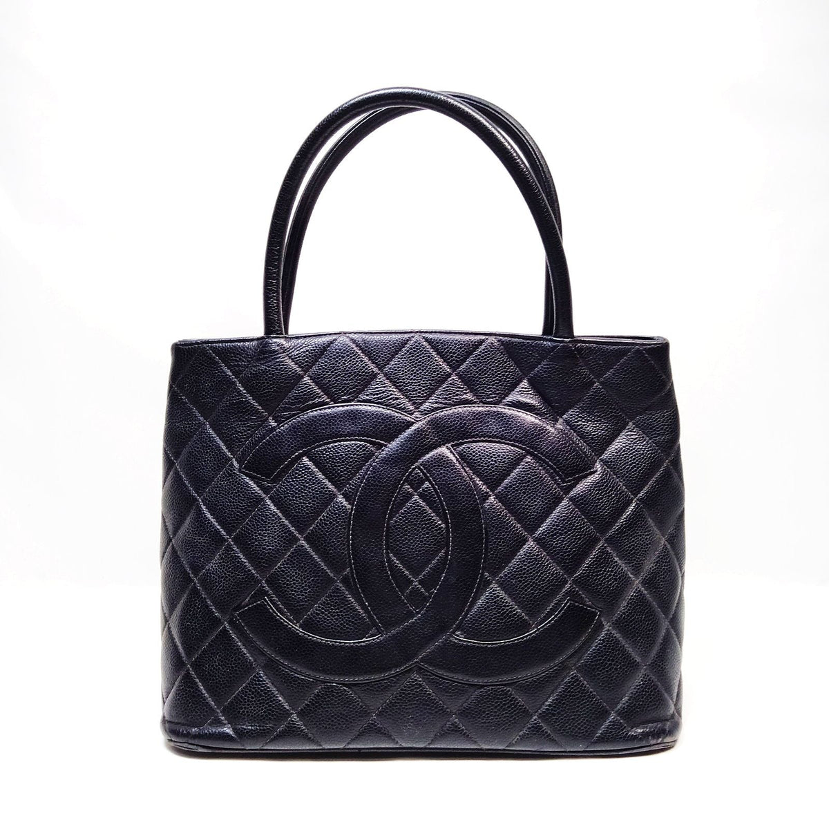 Chanel Black Caviar Quilted Tote Bag — original photograph 1