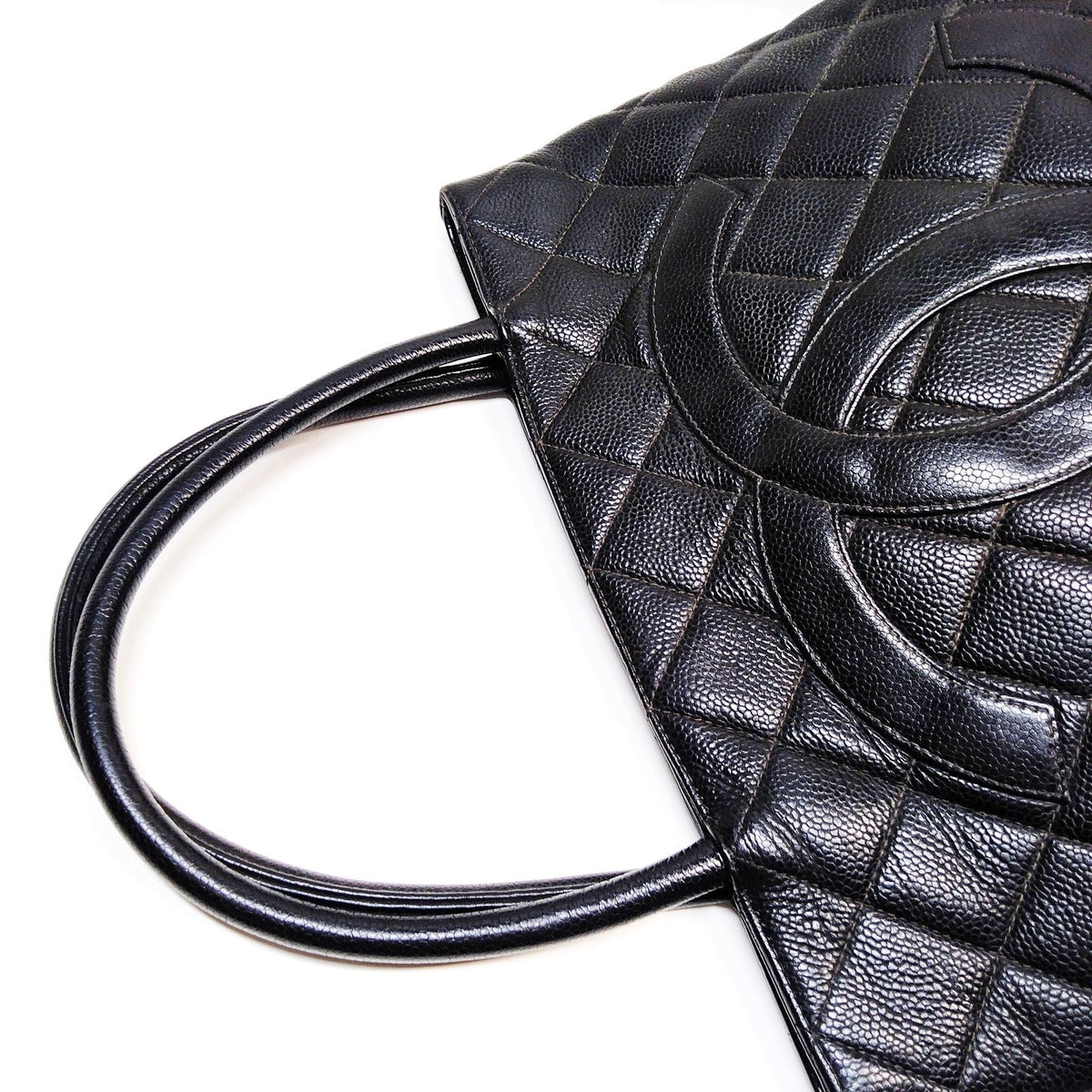 Chanel Black Caviar Quilted Tote Bag — original photograph 5