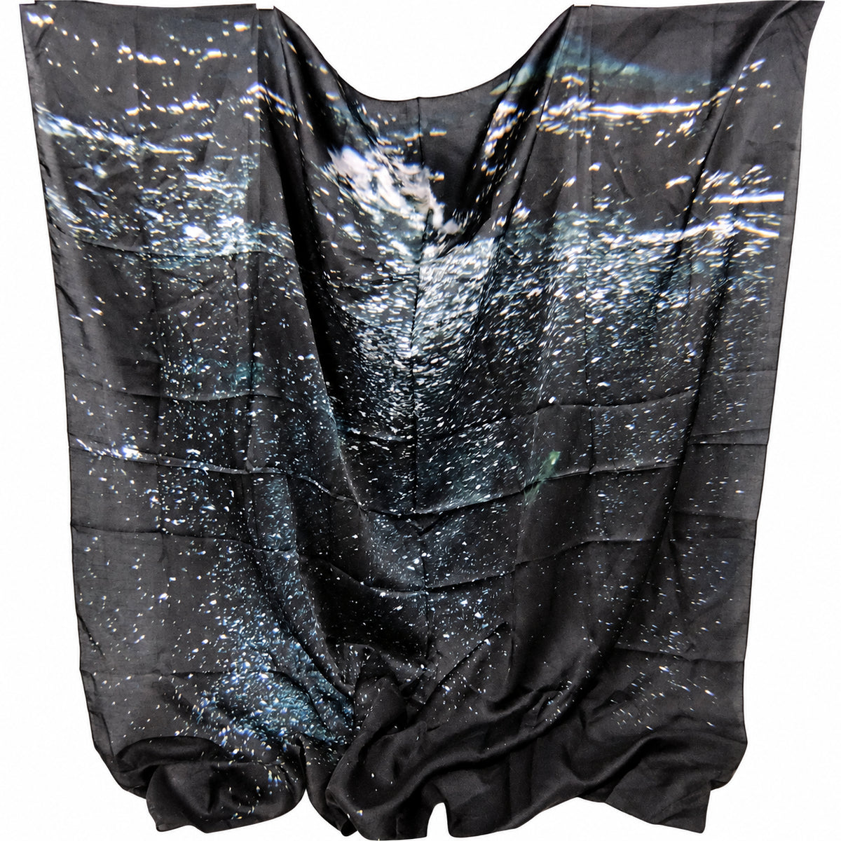 Dior Black City Lights Cotton & Silk Scarf on pure white background