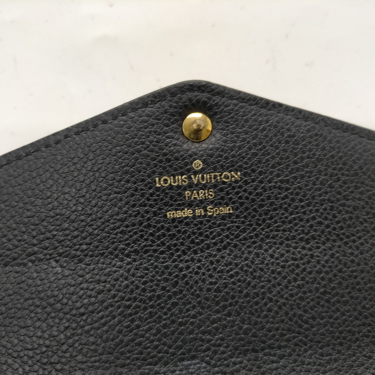 Louis Vuitton Black Monogram Empreinte Envelope Wallet — Personalized — detail 4