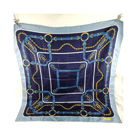 Must de Cartier Blue Chain-Print Silk Scarf — item view