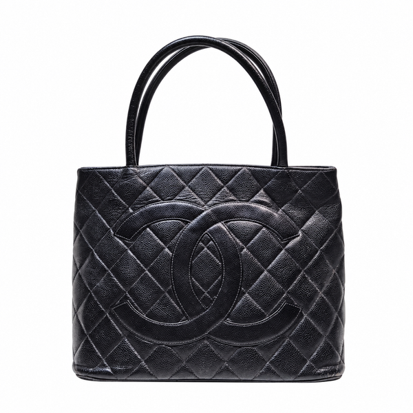 Chanel Black Caviar Quilted Medallion Tote